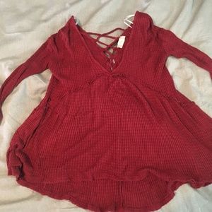 Red Flowy Top NWOT